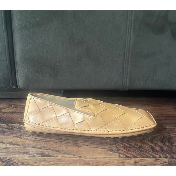 $995 NIB Bottega Veneta Men\'s Woven Leather Driving Loafers Camel 7.5(40.5) main image 7